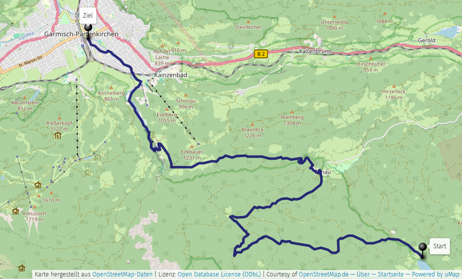 Karte Ferchensee Partnachklamm